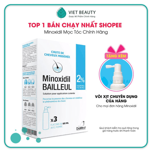 Xịt mọc tóc Minoxidil Bailleul 2%